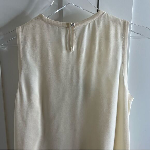 Yigal Azrouel Silk Ivory Black Sleeveless Blouse size 6 - Picture 9 of 10